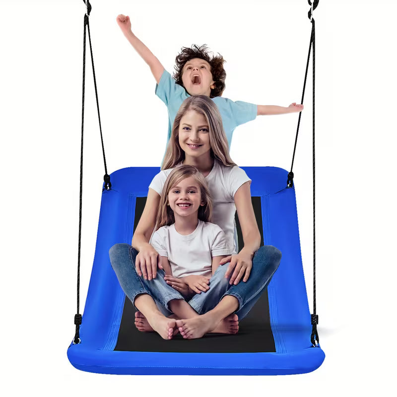 ™Swingzen | נדנדת עץ כחולה ענקית – 700 ליברות לילדים ומבוגרים