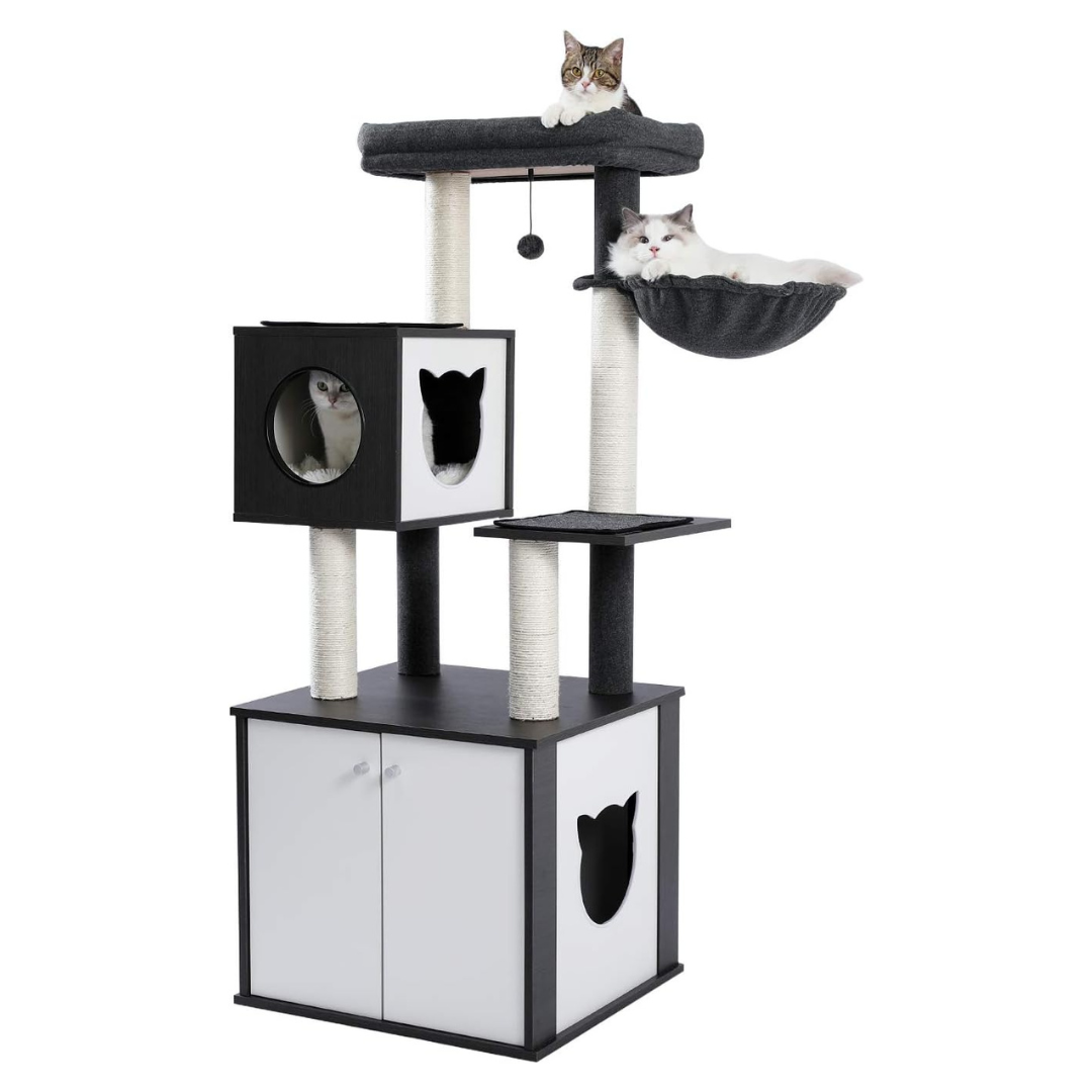 ™Cabicat | מגדל חתולים – כיסוי ארגז חול ועמוד גירוד